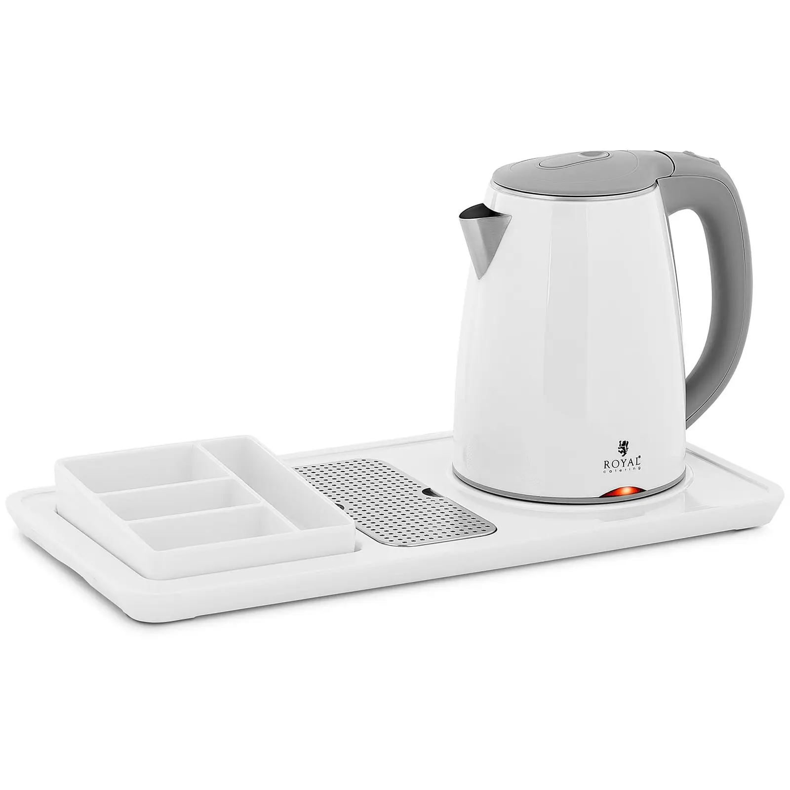 Hervidor de agua profesional para hotel - blanco - 1,2 L - 1800 W – con unidad de café y té