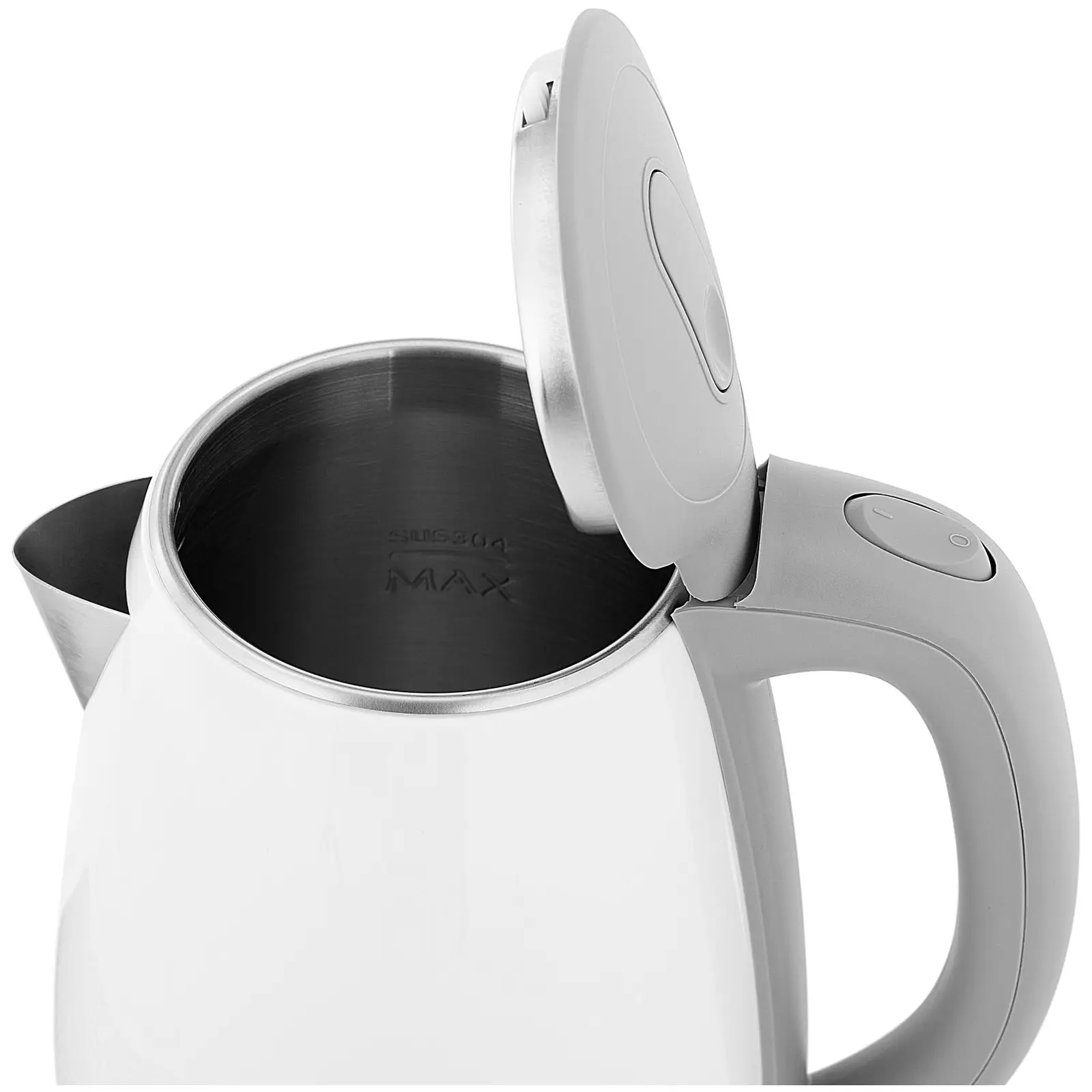 Profesionální hotelová rychlovarná konvice - bílá - 1,2 l - 1800 W - servírovací set (Objem: 1.2 l)