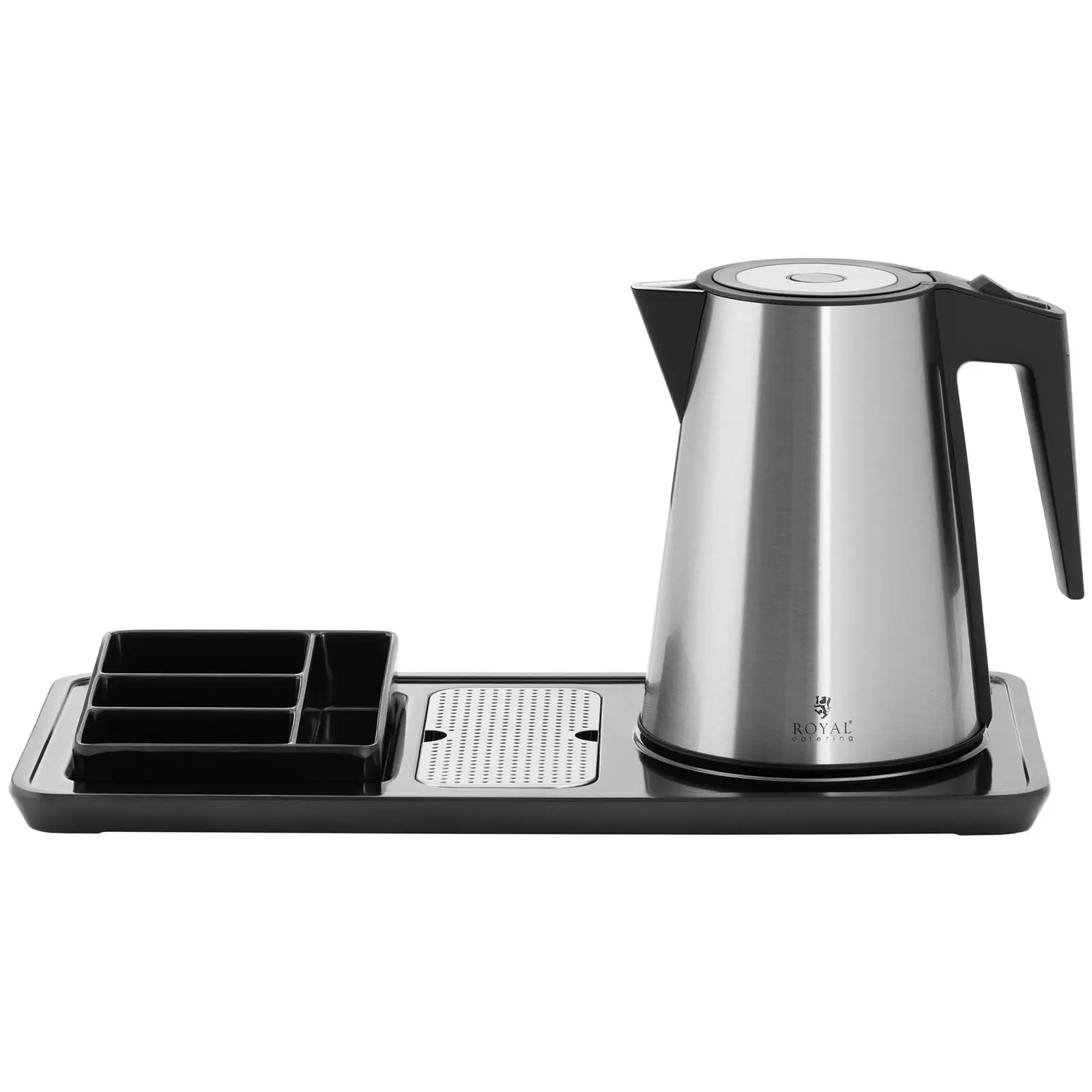 Wasserkocher - Kaffee- und Teestation - 1,2 L - 1800 W - silbern - Royal Catering 