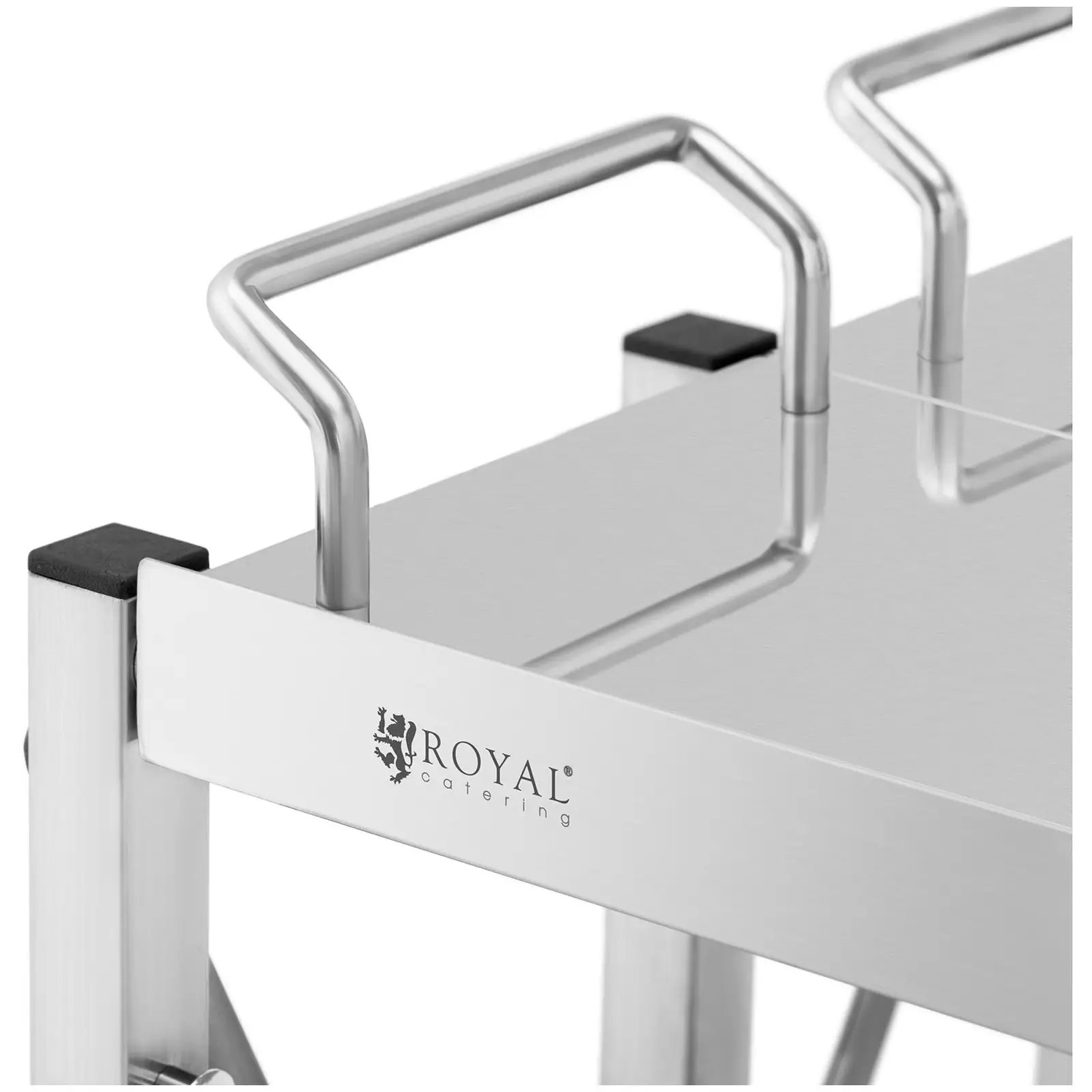 Chariot de service - 3 tablettes - 40 x 58 cm - 90 kg - pliable - Royal Catering (Nombre de freins: 2)