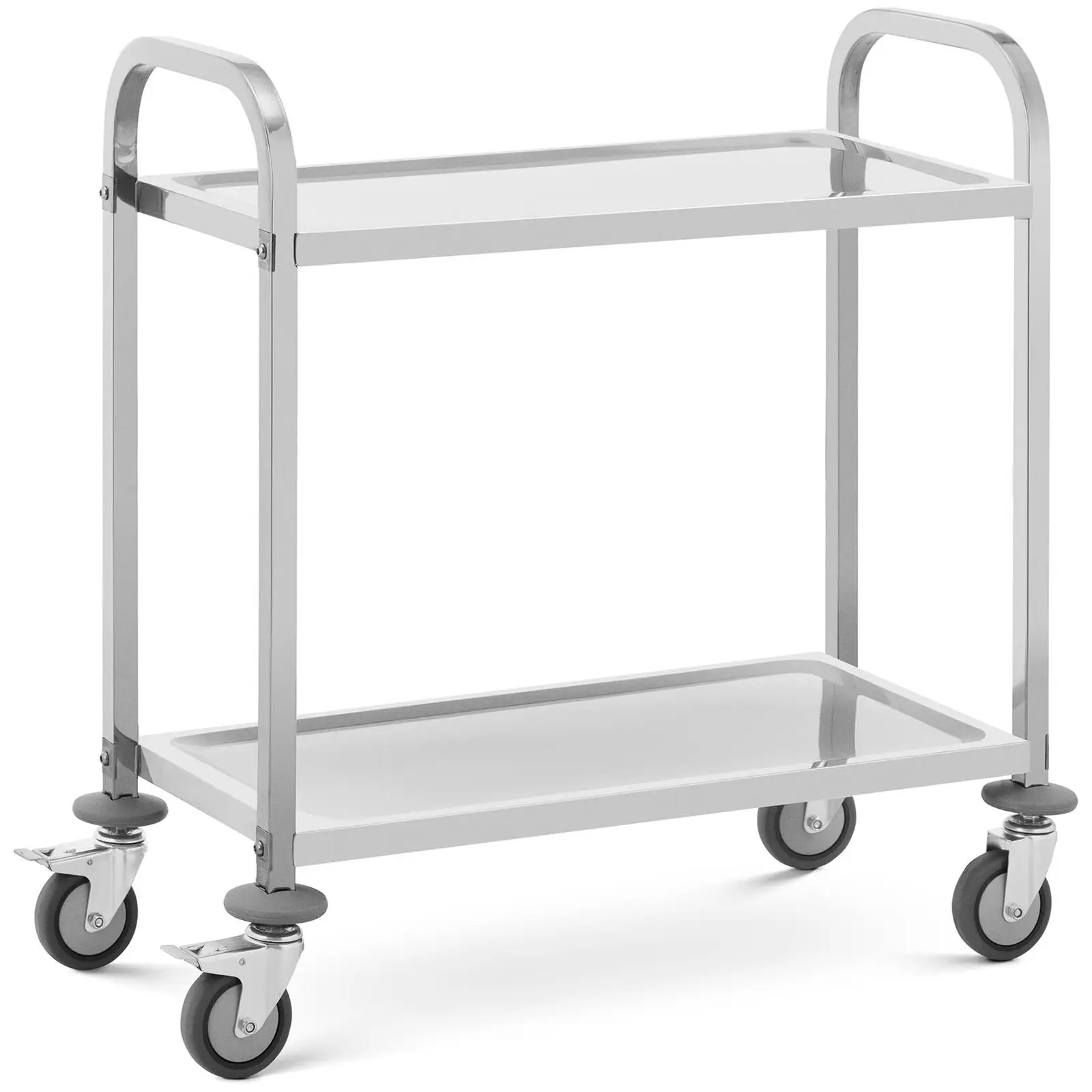 Servierwagen - Edelstahl - 2 Borde - Ablagen: 70 x 40 cm - 300 kg - Royal Catering - 0