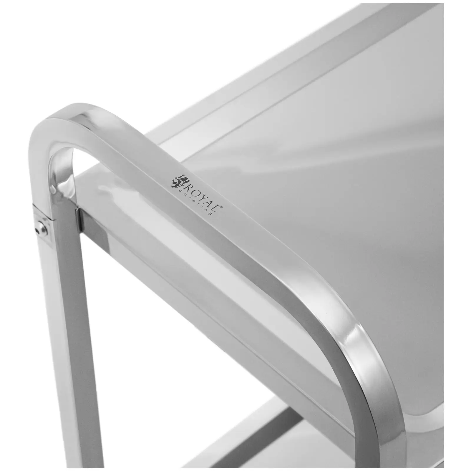 Servierwagen - Edelstahl - 2 Borde - Ablagen: 70 x 40 cm - 300 kg - Royal Catering - 1