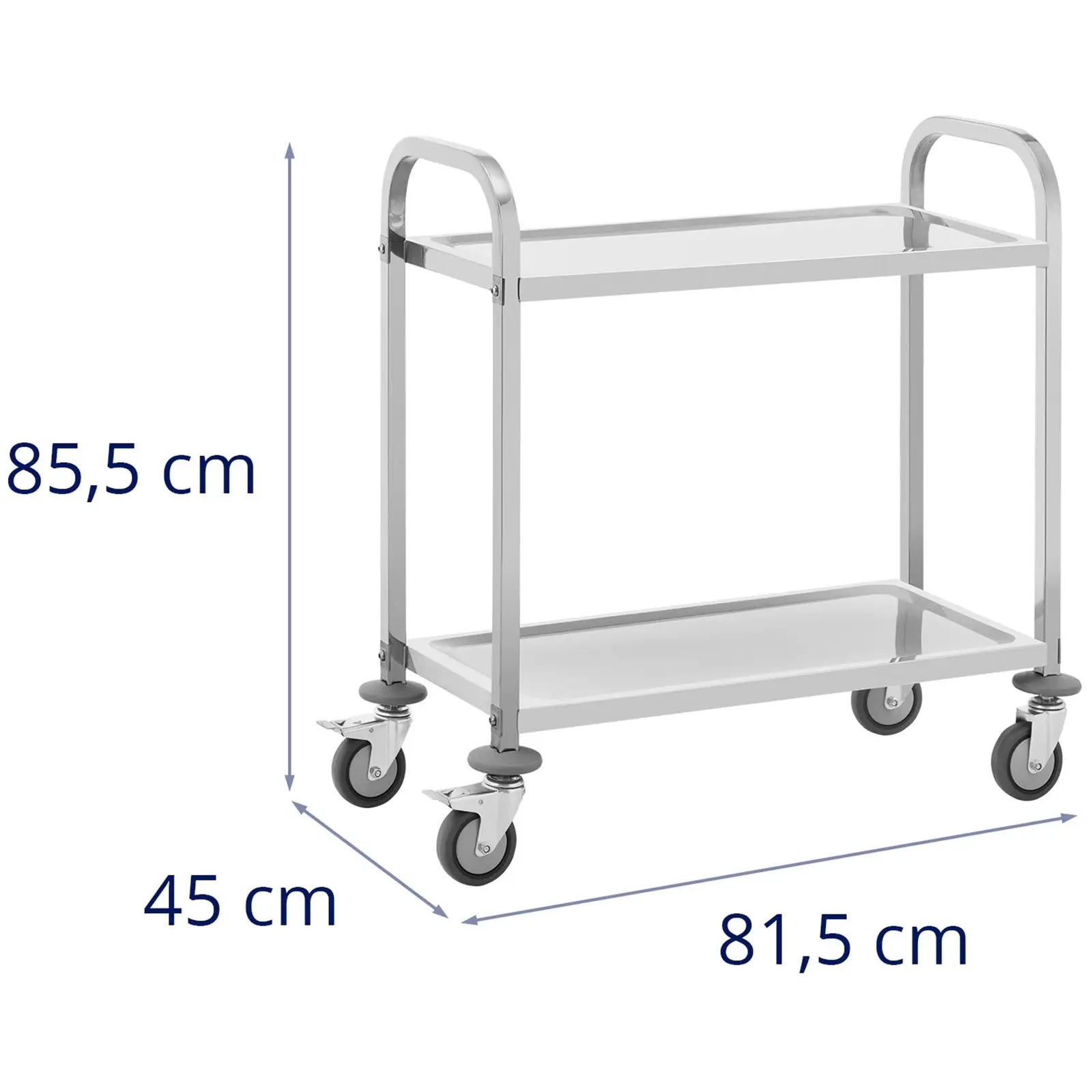 Servierwagen - Edelstahl - 2 Borde - Ablagen: 70 x 40 cm - 300 kg - Royal Catering - 4