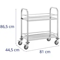 Serving Trolley - 2 shelves - 60 x 35,5 x 3 cm - 54 kg - Royal Catering