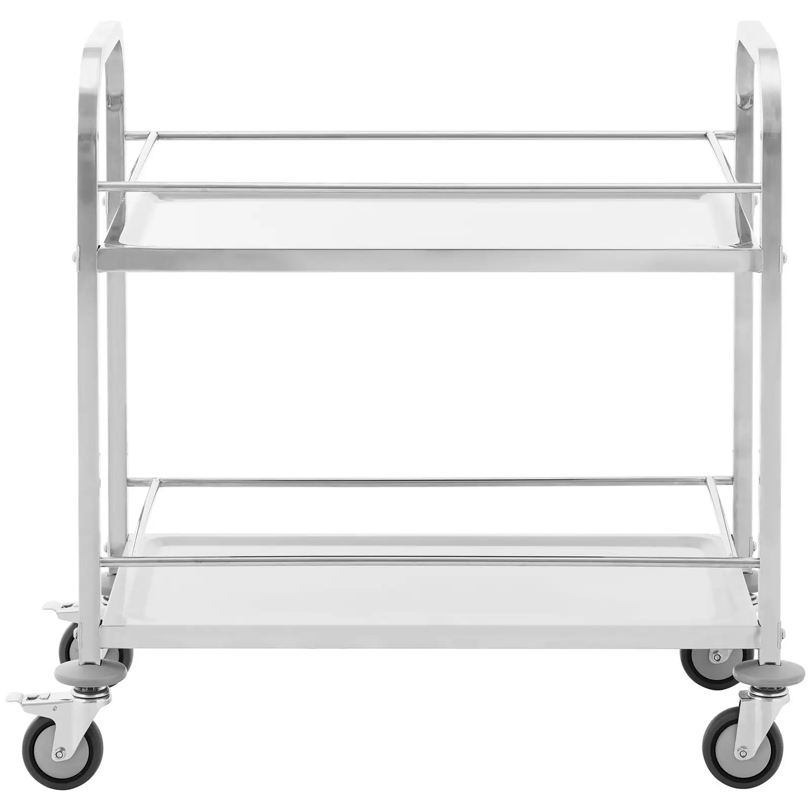 Servierwagen - Edelstahl - 2 Borde mit Reling - Ablagen: 70 x 38 cm - 300 kg - Royal Catering