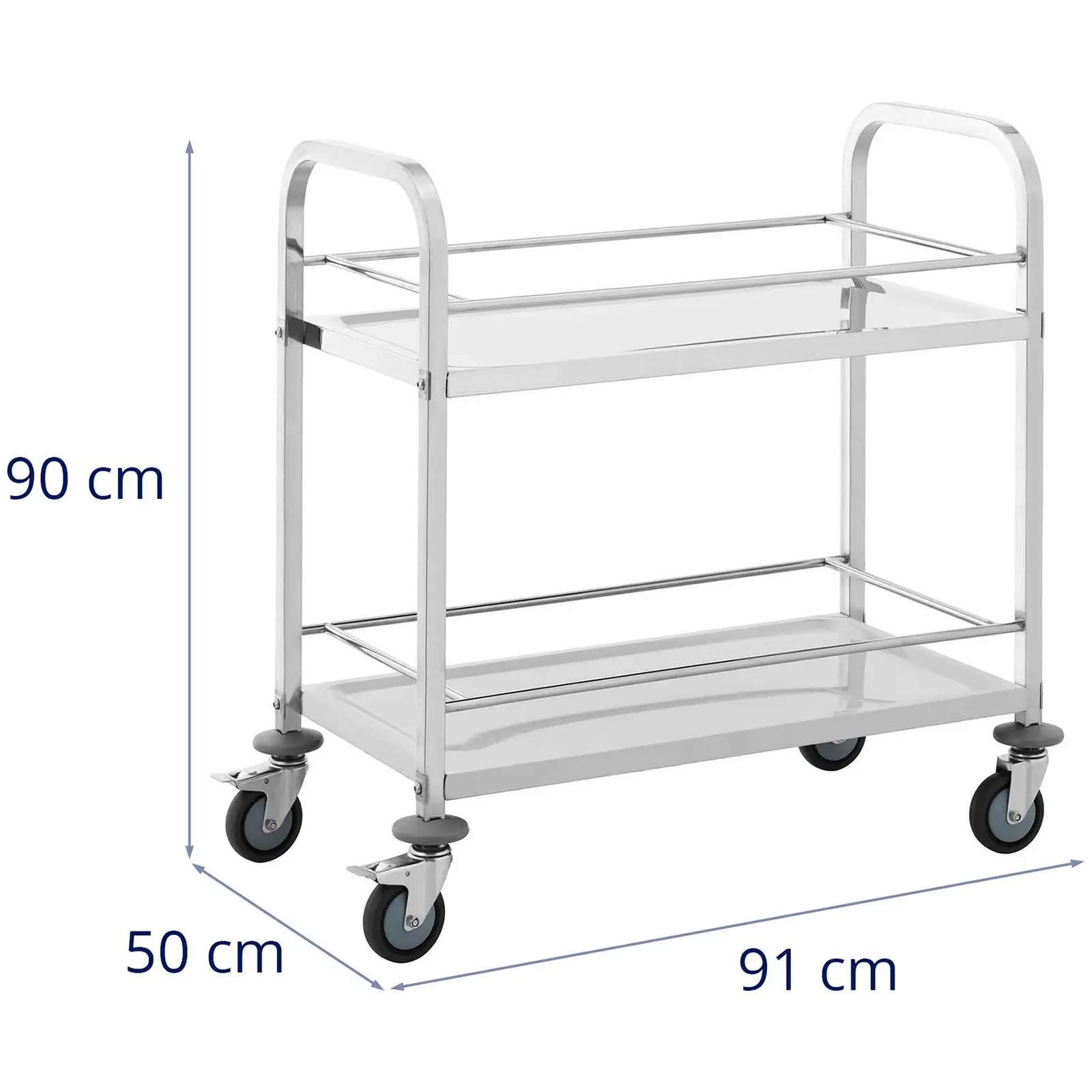 Chariot de service - 2 plateaux - 70 x 38 x 3 cm - 72 kg - Royal Catering