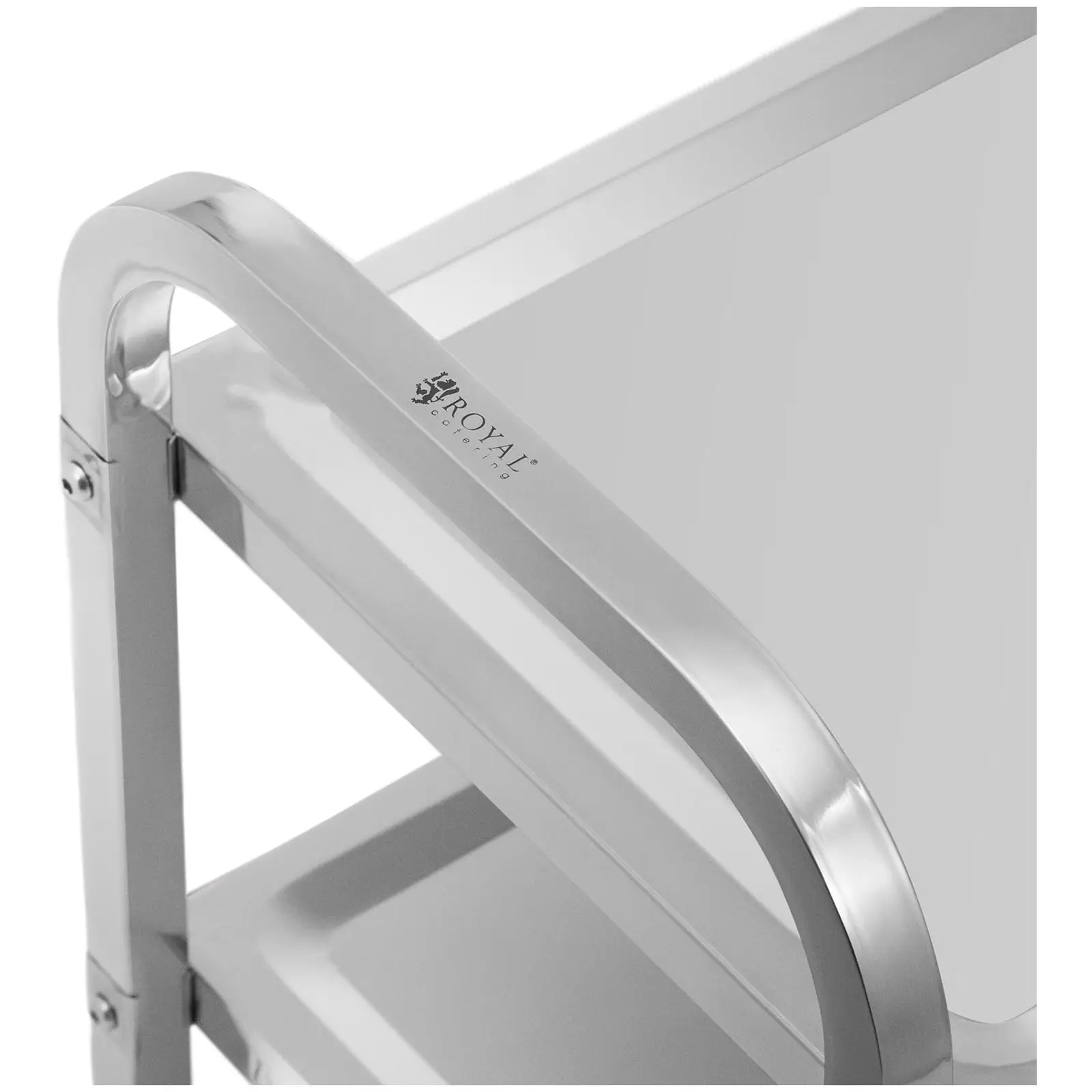 Carrello Portavivande Acciaio Inox - 3 Ripiani, Capacità 81kg, Ruote 360°, Per Cucina Professionale, 73x38x3 Cm