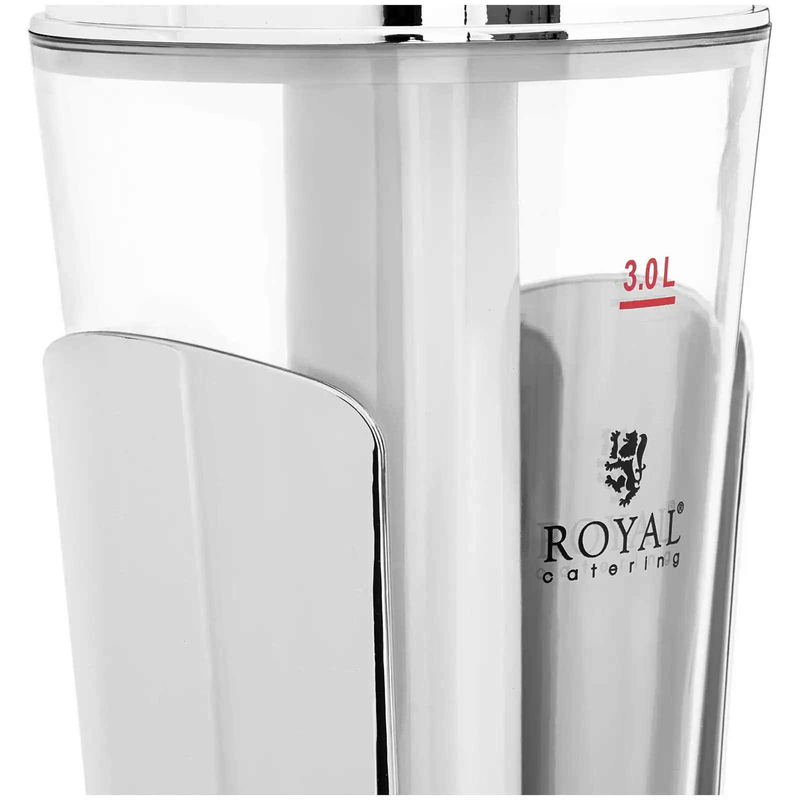 Fontaine à boisson - 3 l - Avec dispositif de refroidissement - Pour verres de 198 mm ou moins - Éclairage LED - Argent - Royal Catering (Nombre de récipients: 1 Pc)
