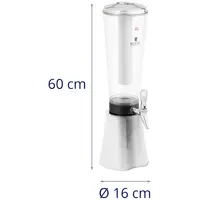 Juice Dispenser - 3 L - cooling system - for glasses up to 163 mm - with LED lighting - silver - Royal Catering