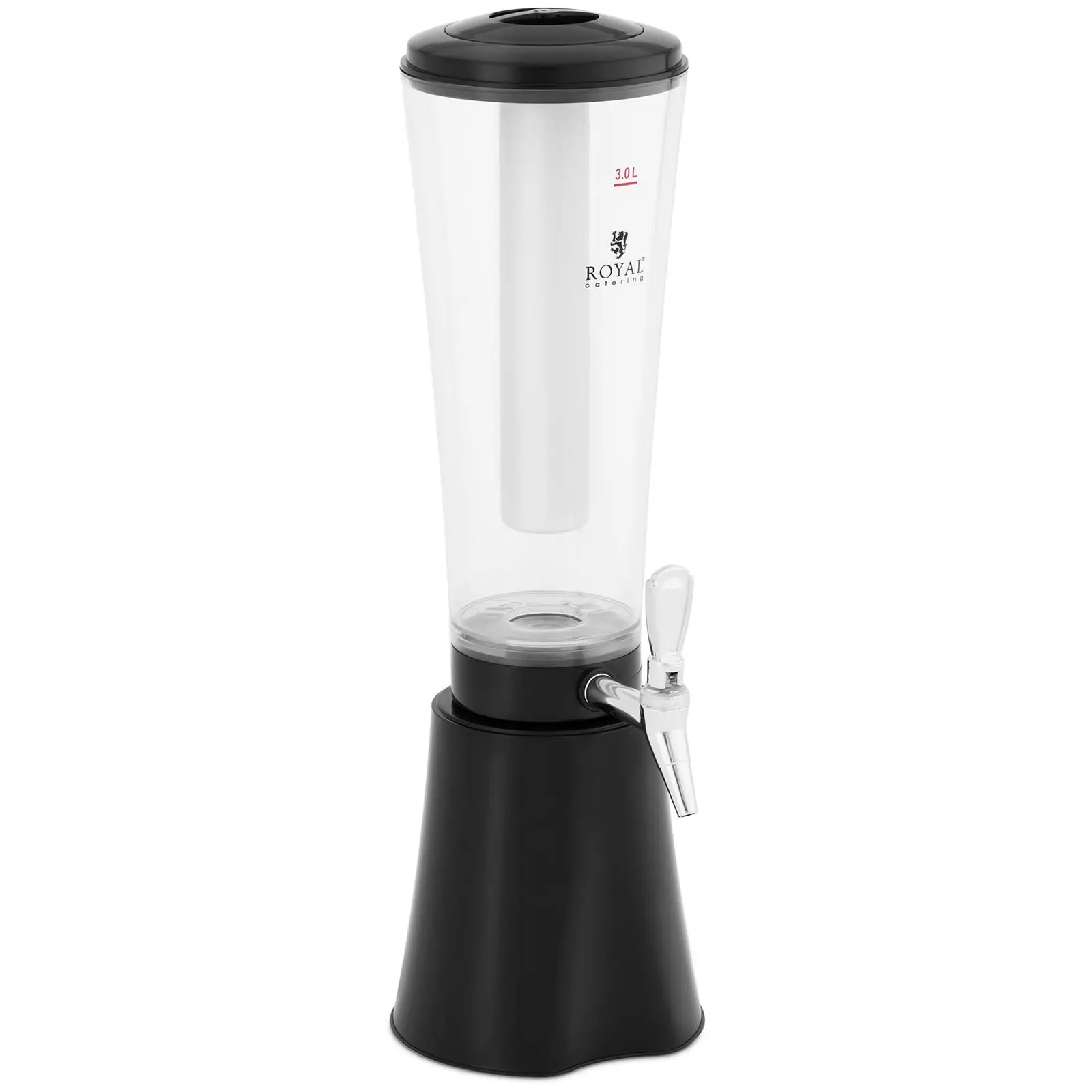 Dispensador de bebidas frías - 3 L - sistema de enfriamiento - para vasos hasta 163 mm - iluminación LED - negro - Royal Catering