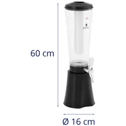 Sapdispenser - 3 L - koelsysteem - voor glazen tot 163 mm - met LED verlichting - zwart - Royal Catering