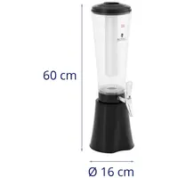 Juice Dispenser - 3 L - kjølesystem - for glass opptil 163 mm - med LED-belysning - sort - Royal Catering