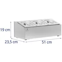 Vandens vonia („Bain-marie“) - 3 GN 1/6 - 5,7 l - „Royal Catering“