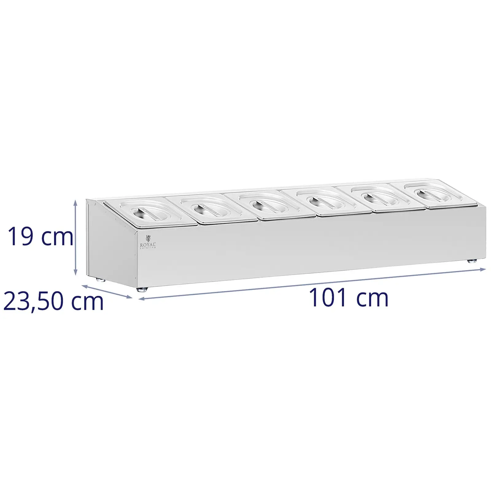 Support bac GN - 6 bacs GN 1/6 - 11,4 l - Royal Catering (Poids: 5.04 kg)
