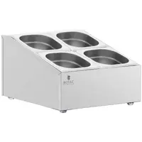 Espositore GN in acciaio inox - 2 x 2 GN 1/6 - 7,6 L - Royal Catering