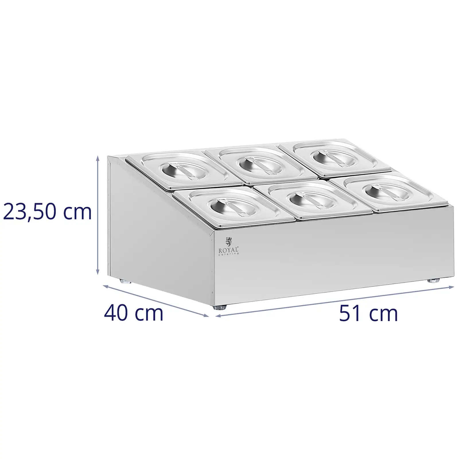 Nástavba na gastronádoby - 2 x 3 gastronádoby GN 1/6 - 11,4 l - Royal Catering (Hmotnost: 4.66 kg)