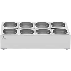 Espositore GN in acciaio inox - 2 x 4 GN 1/6 - 15,2 L - Royal Catering
