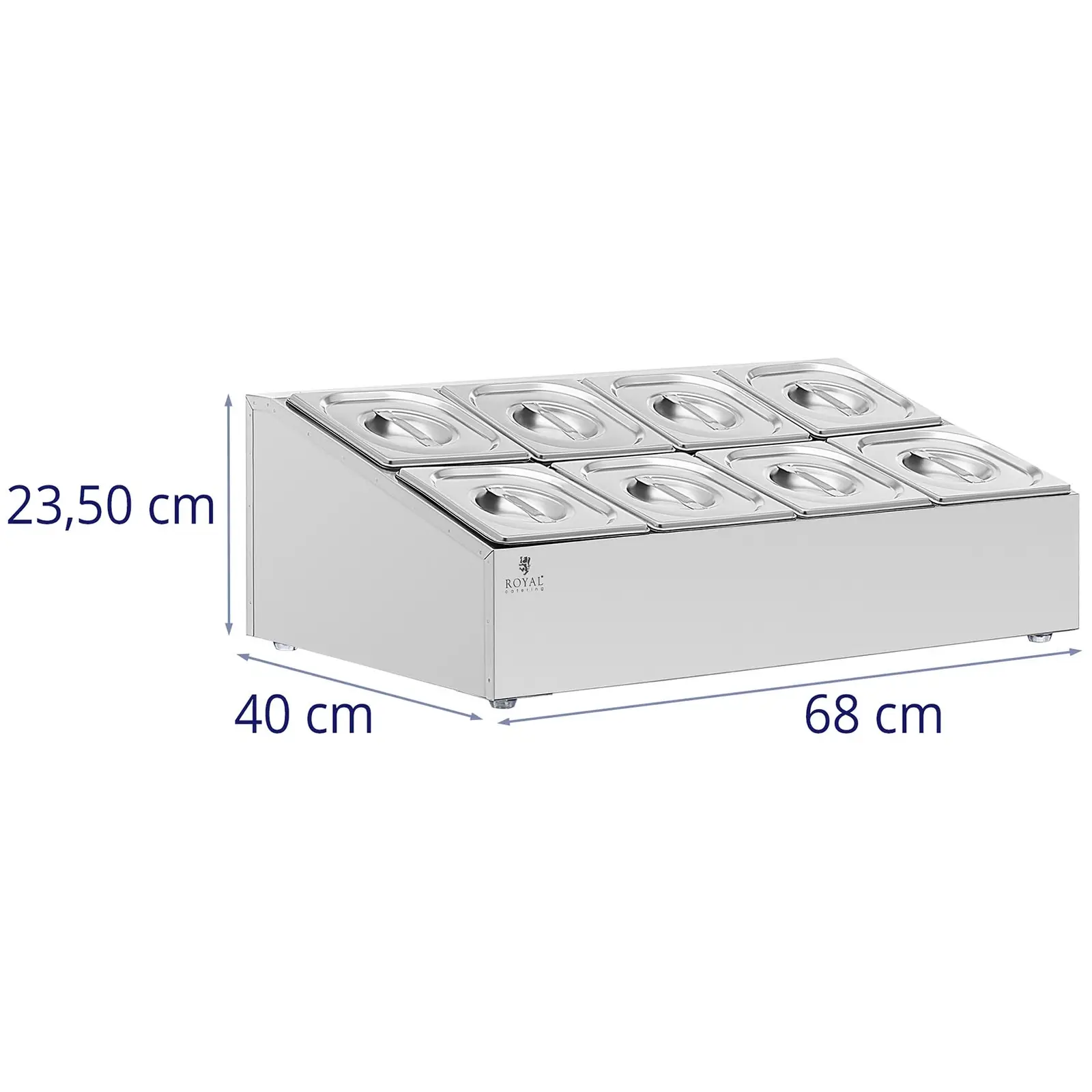 Nástavba na gastronádoby - 2 x 4 gastronádoby GN 1/6 - 15,2 l - Royal Catering (Hmotnost: 5.76 kg)