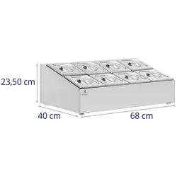 Bain Marie - 2 x 4 GN 1/6 - 15.2 l - Royal Catering