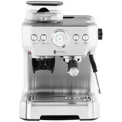 Kávovar na espresso - nehrdzavejúca oceľ - jednopákový - so zabudovaným mlynčekom a napeňovačom mlieka