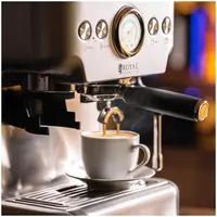 Ekspres do espresso ze stali nierdzewnej - 1-kolbowy - z młynkiem i spieniaczem do mleka - Royal Catering