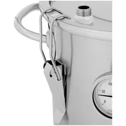 Mash kettle - for beer and wine - 10 L - 0 - 150 °C - stainless steel - double drain