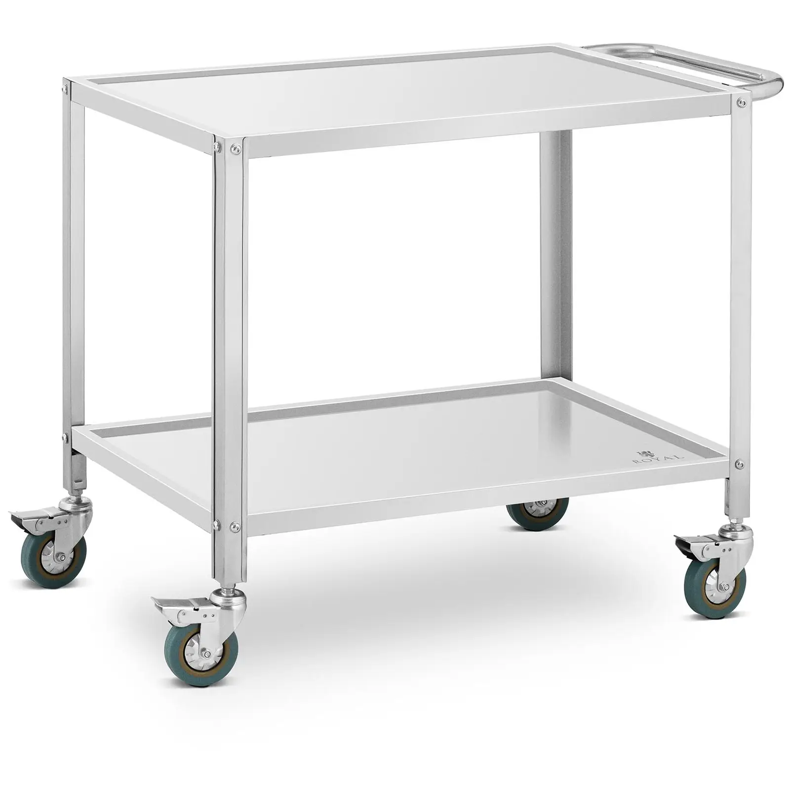 Carrello di servizio - 2 ripiani - 80 x 57 x 3,5 cm - Distanza tra ripiani 48 cm - 100 kg - Royal Catering