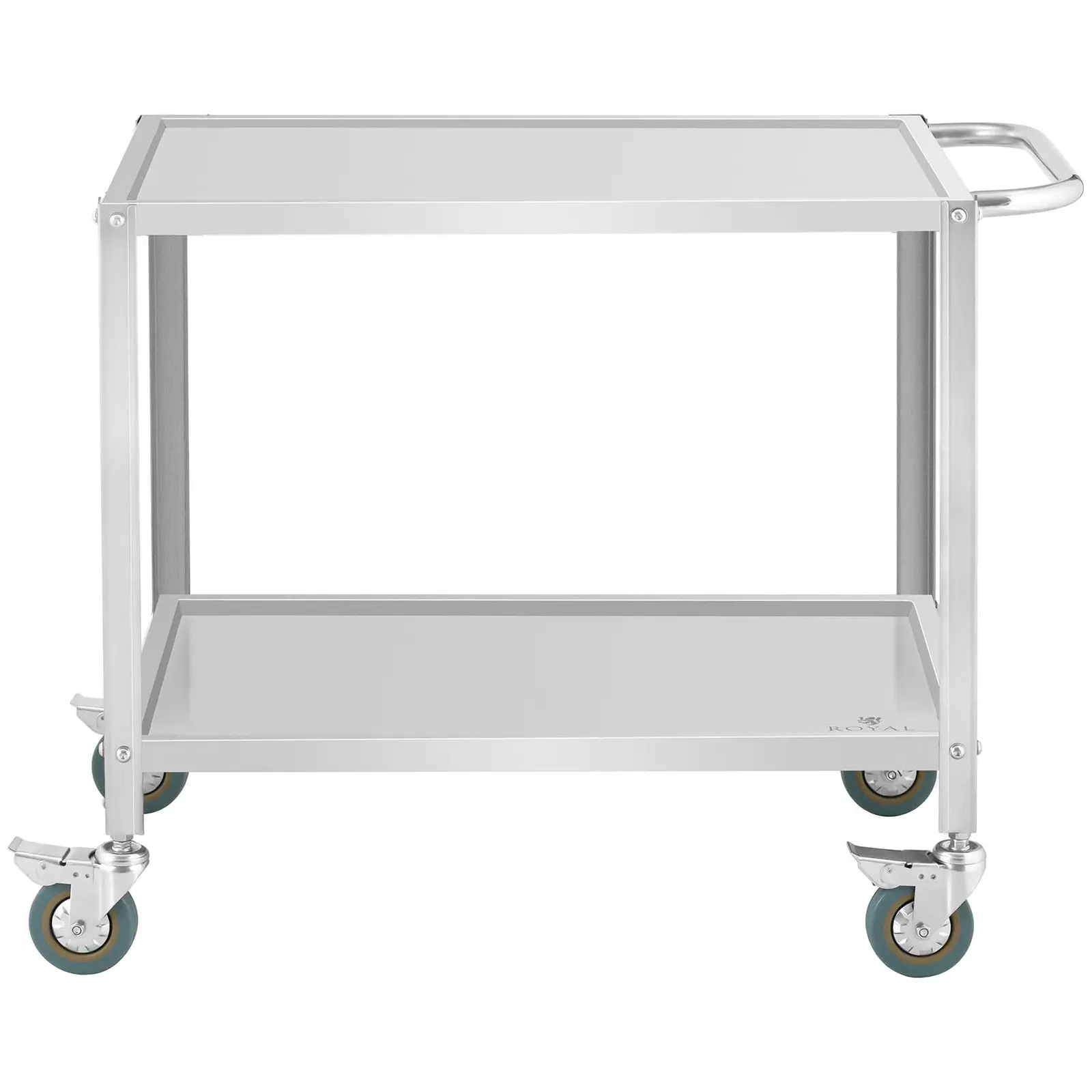 Serving Trolley - 2 shelves - 80 x 57 x 3.5 cm - 48 cm spacing - 100 kg - Royal Catering (Castors rotatable 360°: Yes)