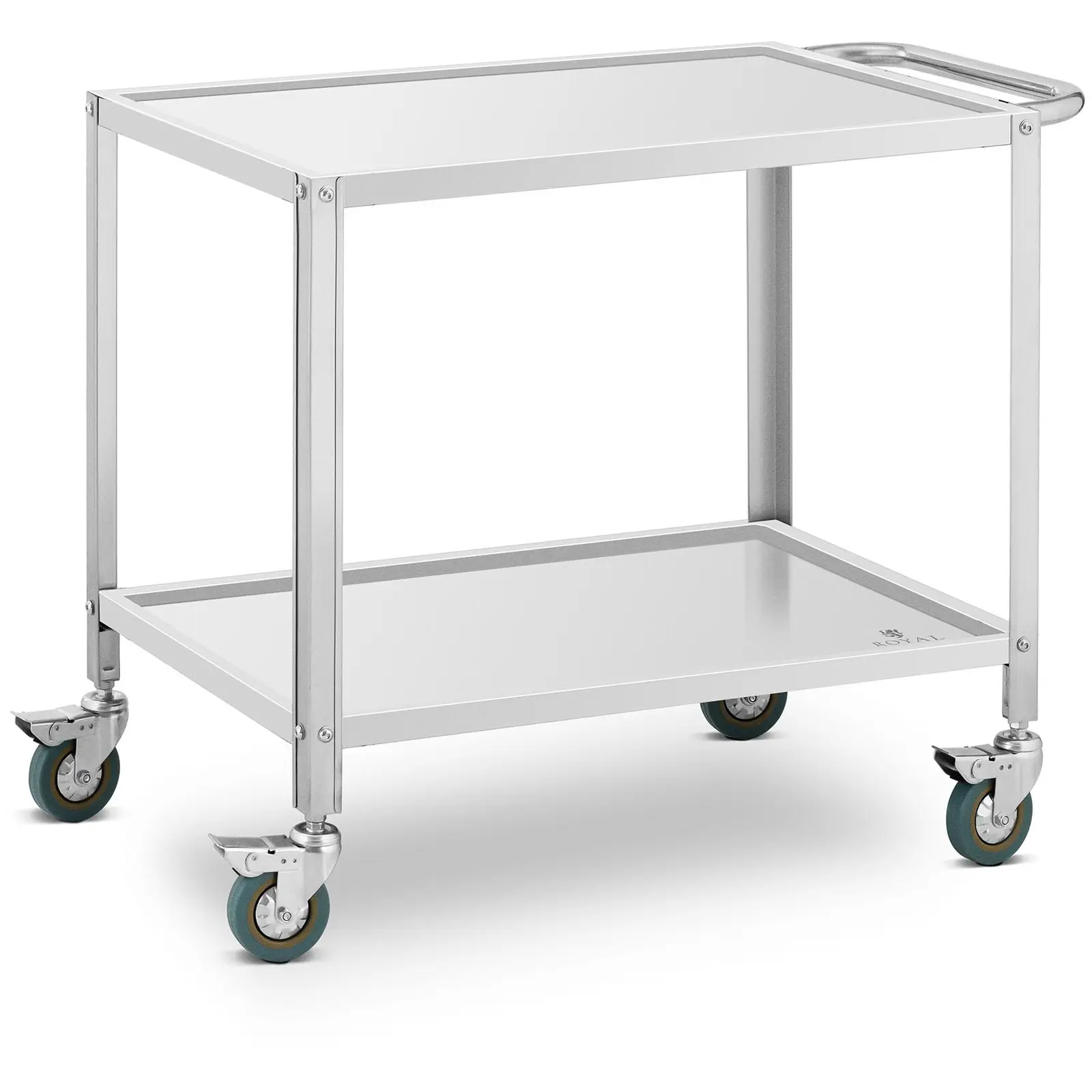 Carrello di servizio - 2 ripiani - 80 x 57 x 3,5 cm - Distanza tra ripiani 53 cm - 100 kg - Royal Catering