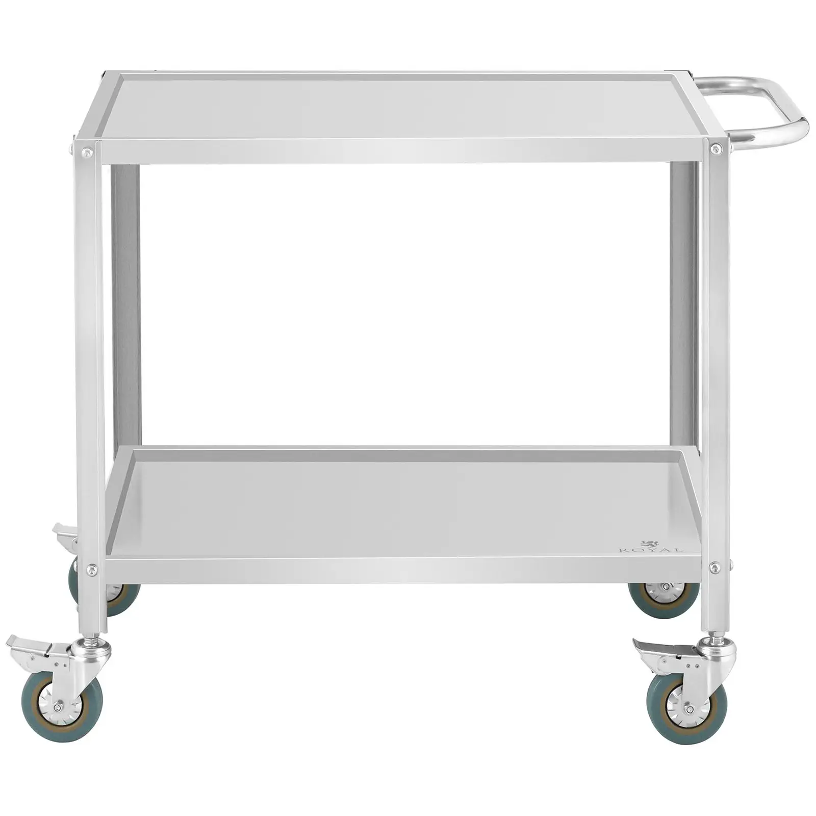 Serving Trolley - 2 shelves - 80 x 57 x 3.5 cm - 53 cm spacing - 100 kg - Royal Catering (Castors rotatable 360°: Yes)