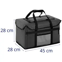 Τσάντα παράδοσης - για φαγητό - 44 x 26 x 25 cm - 29 L - μαύρο - άνω φόρτωσης - Royal Catering