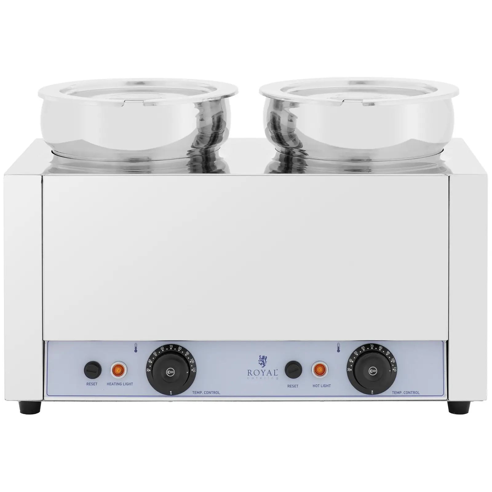 Ohřívač na polévku - 2 x 7 l - 1 000 W - lesklý - Royal Catering (Halogenová lampa: Ne)