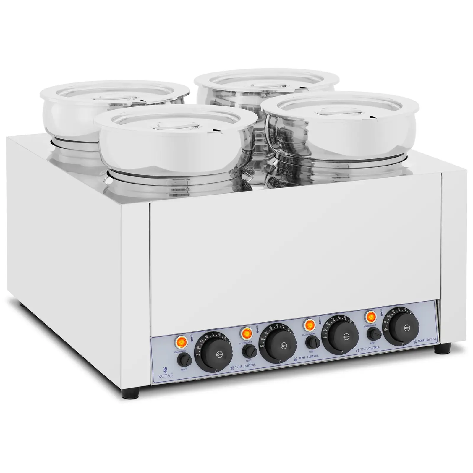 Ohřívač na polévku - 4 x 7 l - 2 000 W - lesklý - Royal Catering