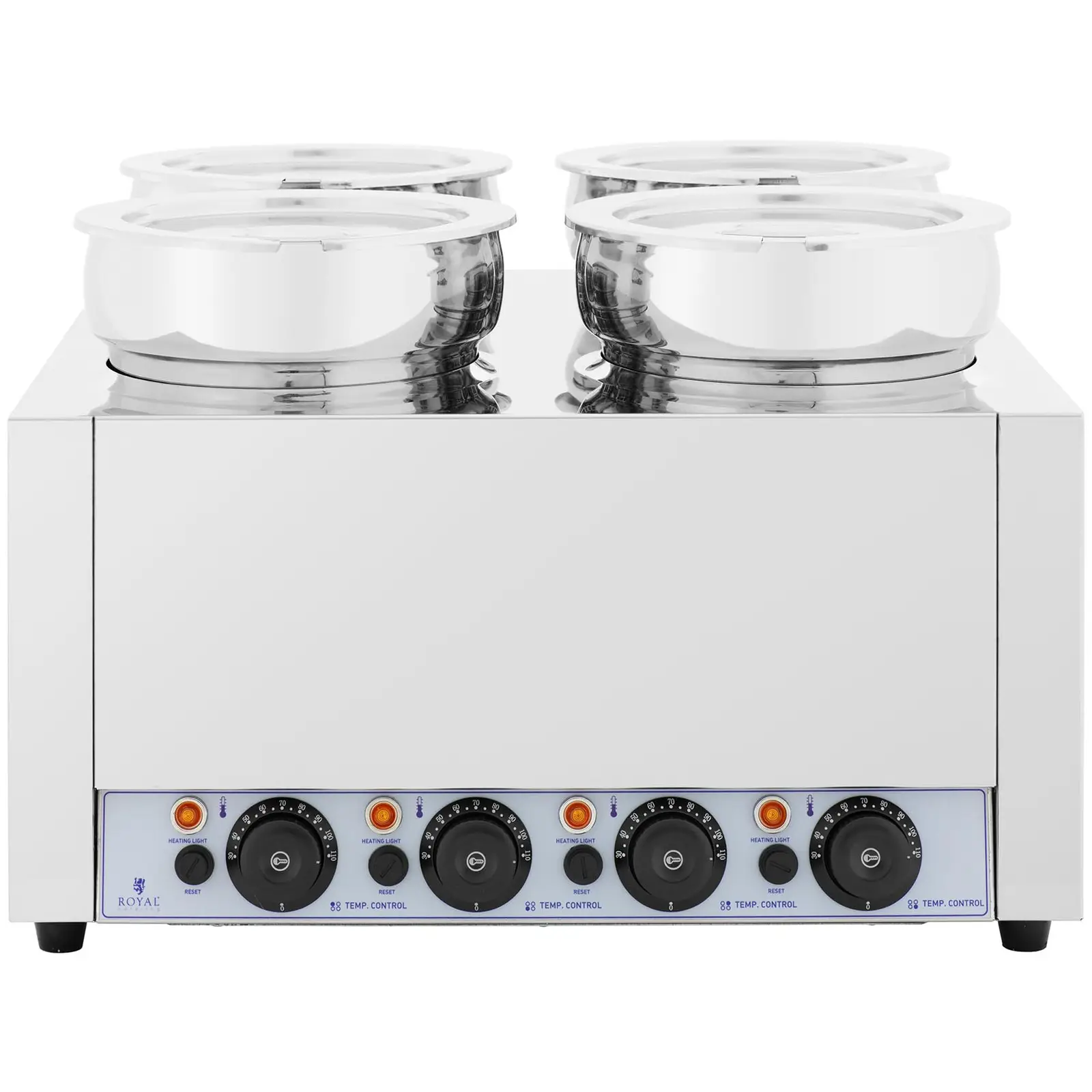 Ohřívač na polévku - 4 x 7 l - 2 000 W - lesklý - Royal Catering (Halogenová lampa: Ne)