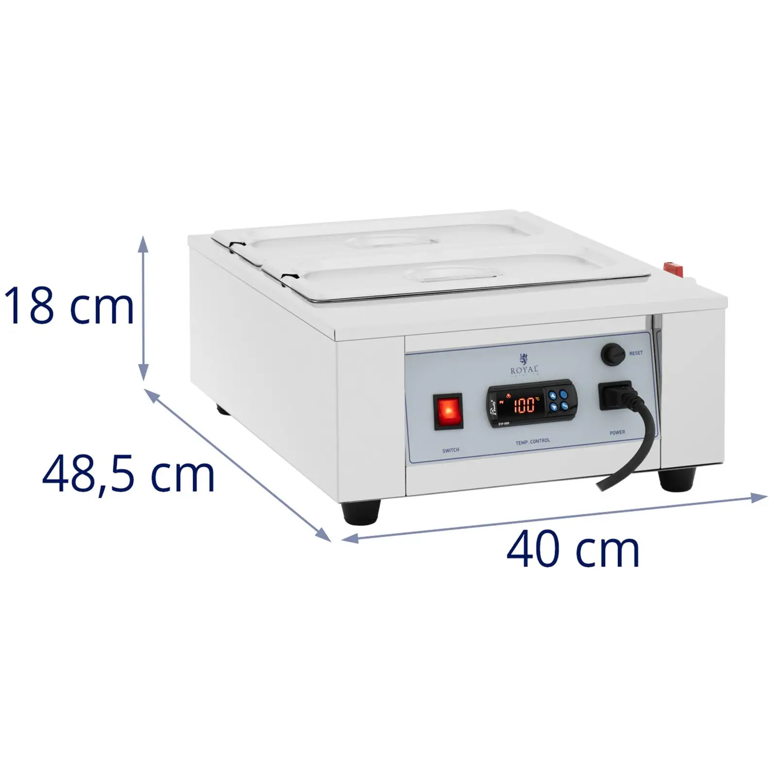 Přístroj na rozpouštění čokolády - 2 x 3,2 l - do 100 °C - Royal Catering (Výkon [W]: 1500)