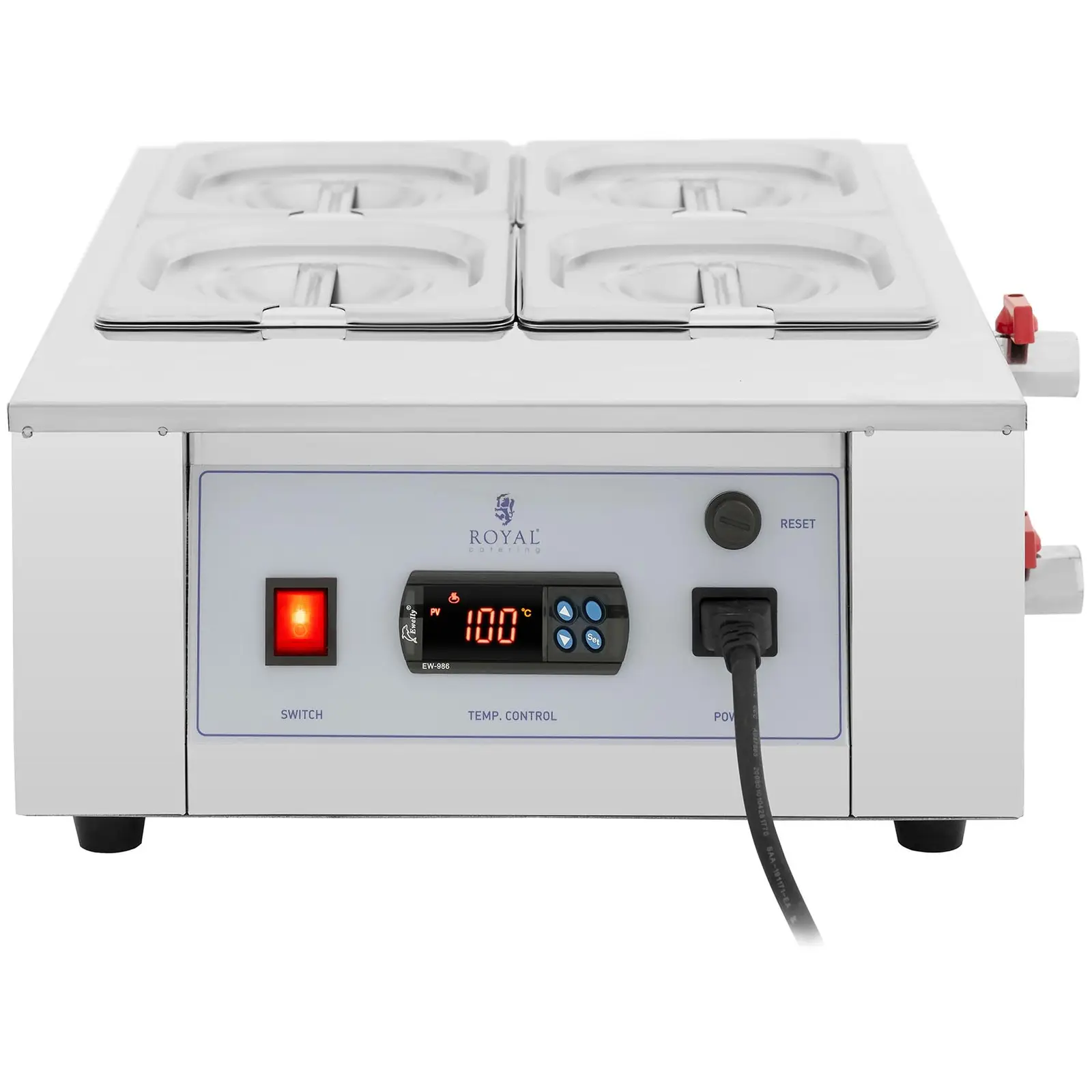 Přístroj na rozpouštění čokolády - 4 x 1,5 l - do 100 °C - Royal Catering (Výkon [W]: 1500)