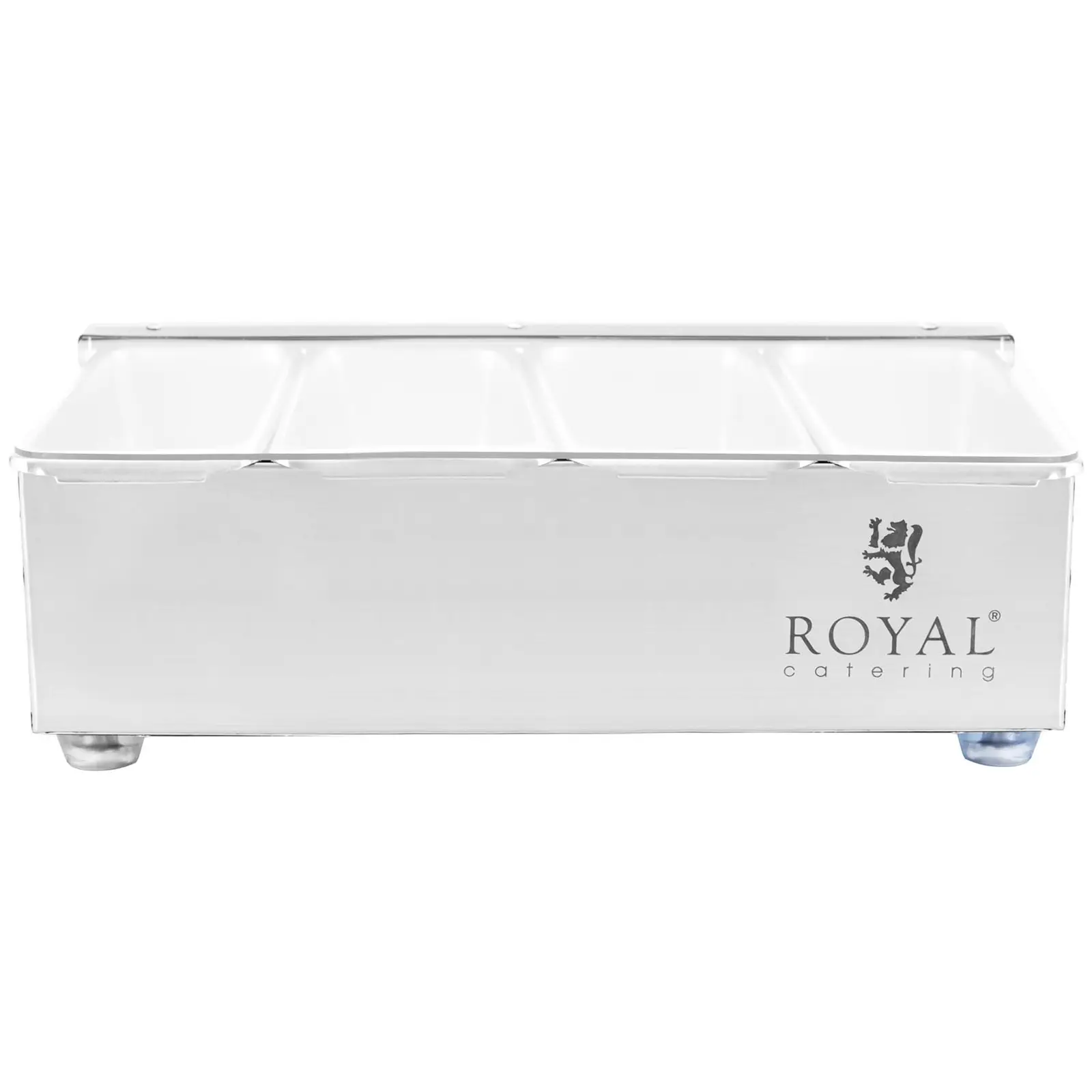 Contenedor para ingredientes - acero inoxidable - 4 x 0,4 L - Royal Catering (Peso: 0.9 kg)
