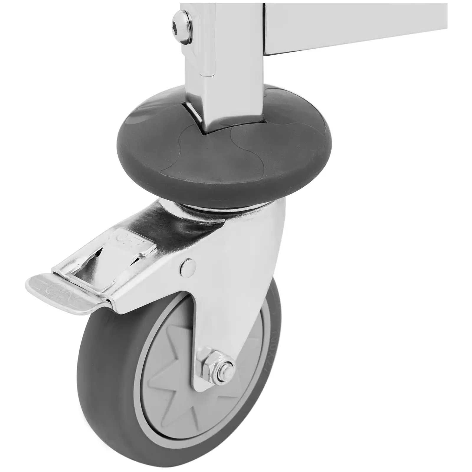 Chariot à plateaux - 7 plateaux + tablette - Acier inoxydable - Royal Catering (Tapis anti-vibrations: Non)