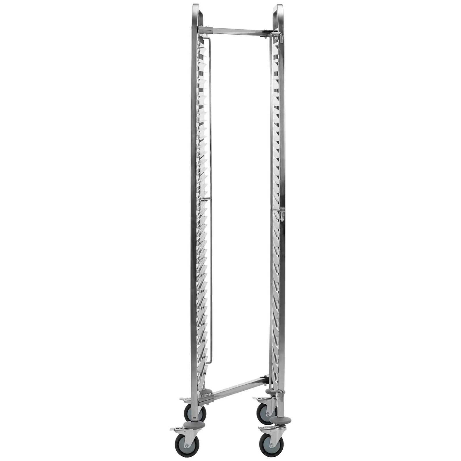 Tablettwagen - Edelstahl - für 20 x GN 1/1 oder 30 x GN 1/3 - Längseinschub - 200 kg - 2 Sicherheitsbügel - Royal Catering 