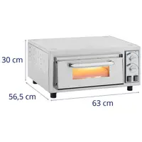 Forno para pizzas - 1 compartimento - 2400 W - Ø40 cm - pedra refractária - Royal Catering