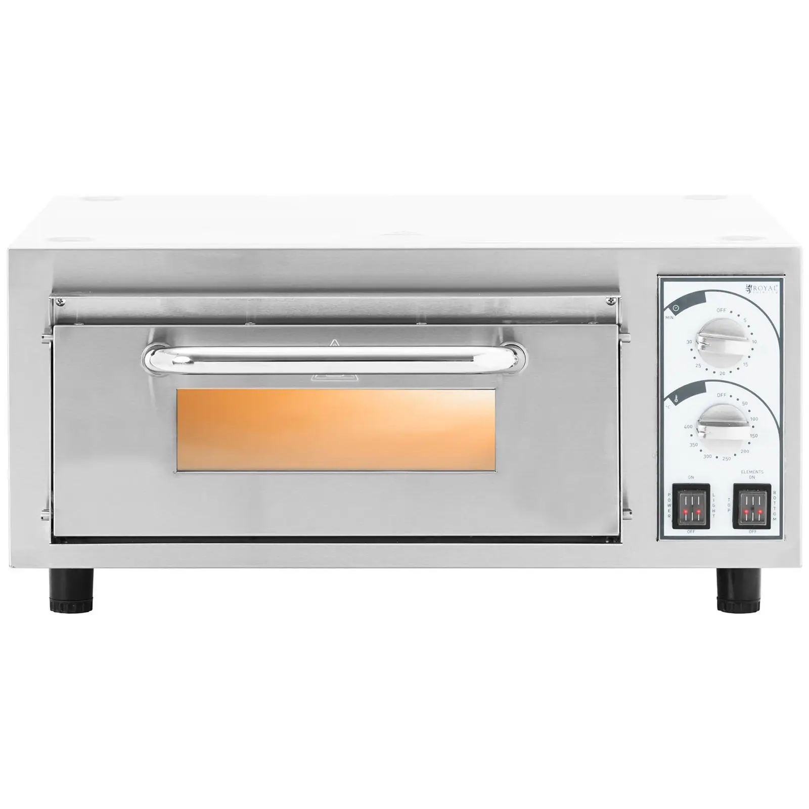 Pec na pizzu - 1 komora - 2 200 W - Ø 35 cm - žáruvzdorný kámen - Royal Catering (Materiál: Ušlechtilá ocel)