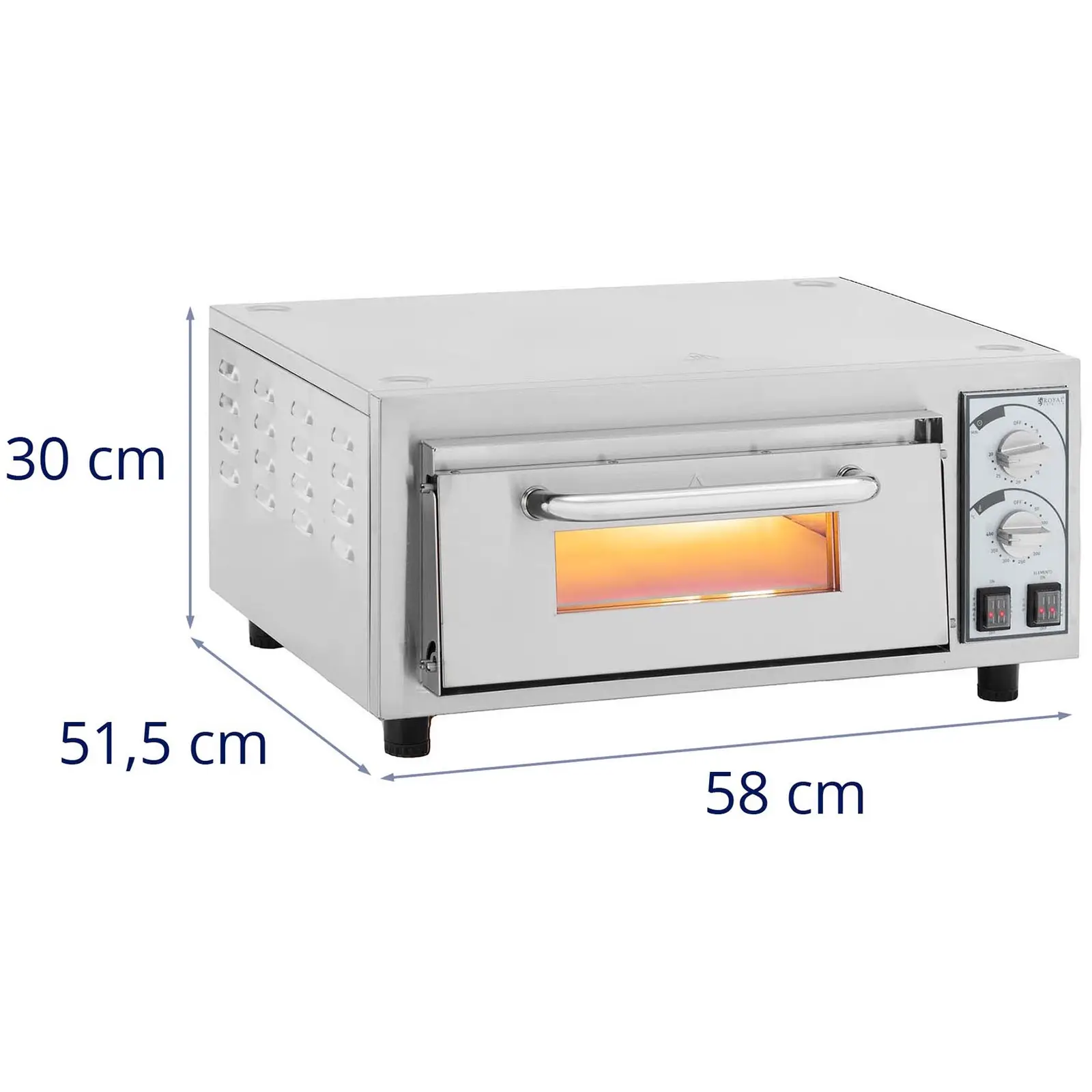 Forno para pizzas - 1 compartimento - 2200 W - Ø35 cm - pedra refractária - Royal Catering
