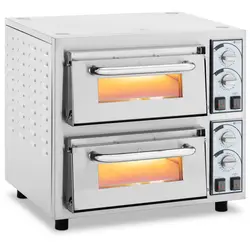 pizzaoven - 2 kamers - 4750 W - Ø 40 cm - vuurvaste steen - Royal Catering