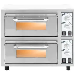 pizzaoven - 2 kamers - 4400 W - Ø 35 cm - vuurvaste steen - Royal Catering