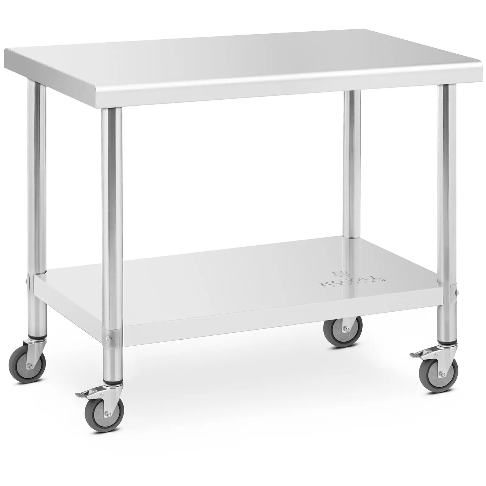 Seconda Mano Tavolo inox con ruote - 60 x 100 cm - Capacità di carico 155 kg - Royal Catering