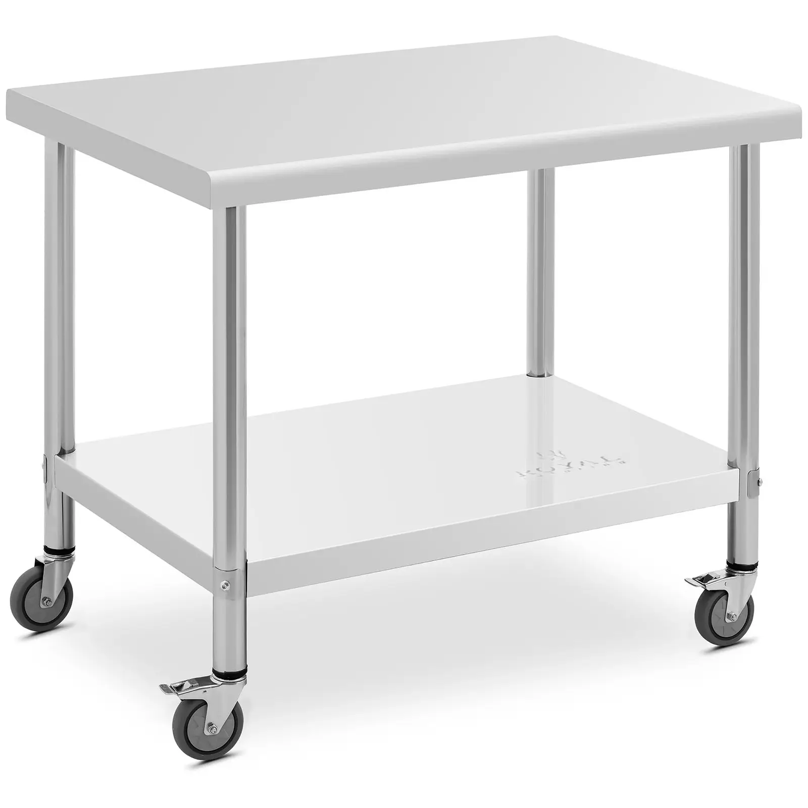 Tavolo inox con ruote - 70 x 100 cm - Capacità di carico 155 kg - Royal Catering