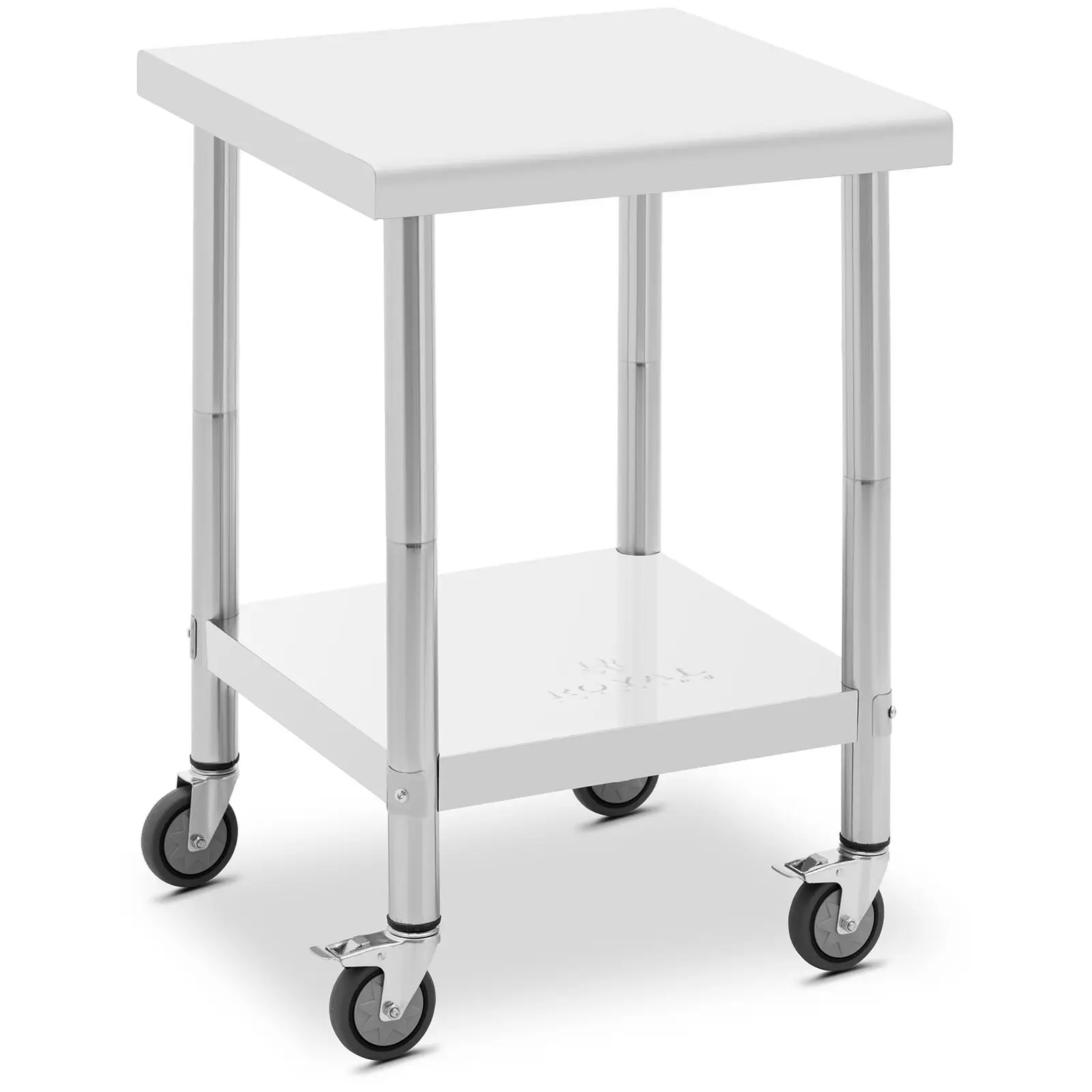 Wheeled work bench - 60 x 60 cm - 120 kg load capacity - Royal Catering