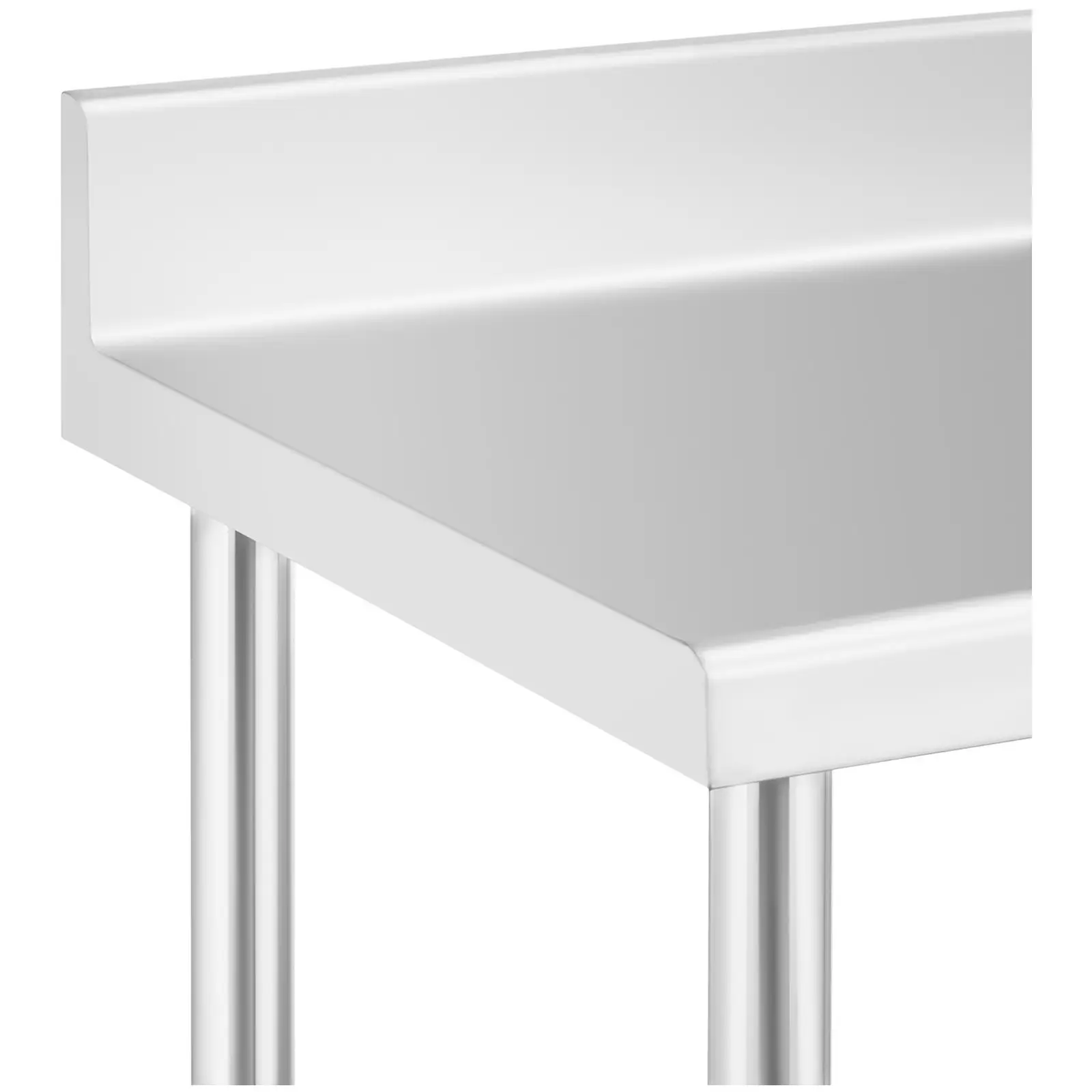 B-zboží Stůl z ušlechtilé oceli s kolečky - PREMIUM - 70 x 100 cm - 155 kg - lemování - Royal Catering (Počet polic: 2)
