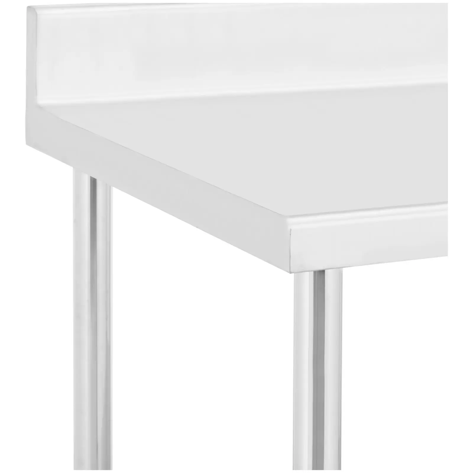 Stůl z ušlechtilé oceli s kolečky - PREMIUM - 70 x 120 cm - 158 kg - lemování - Royal Catering (Počet polic: 2)