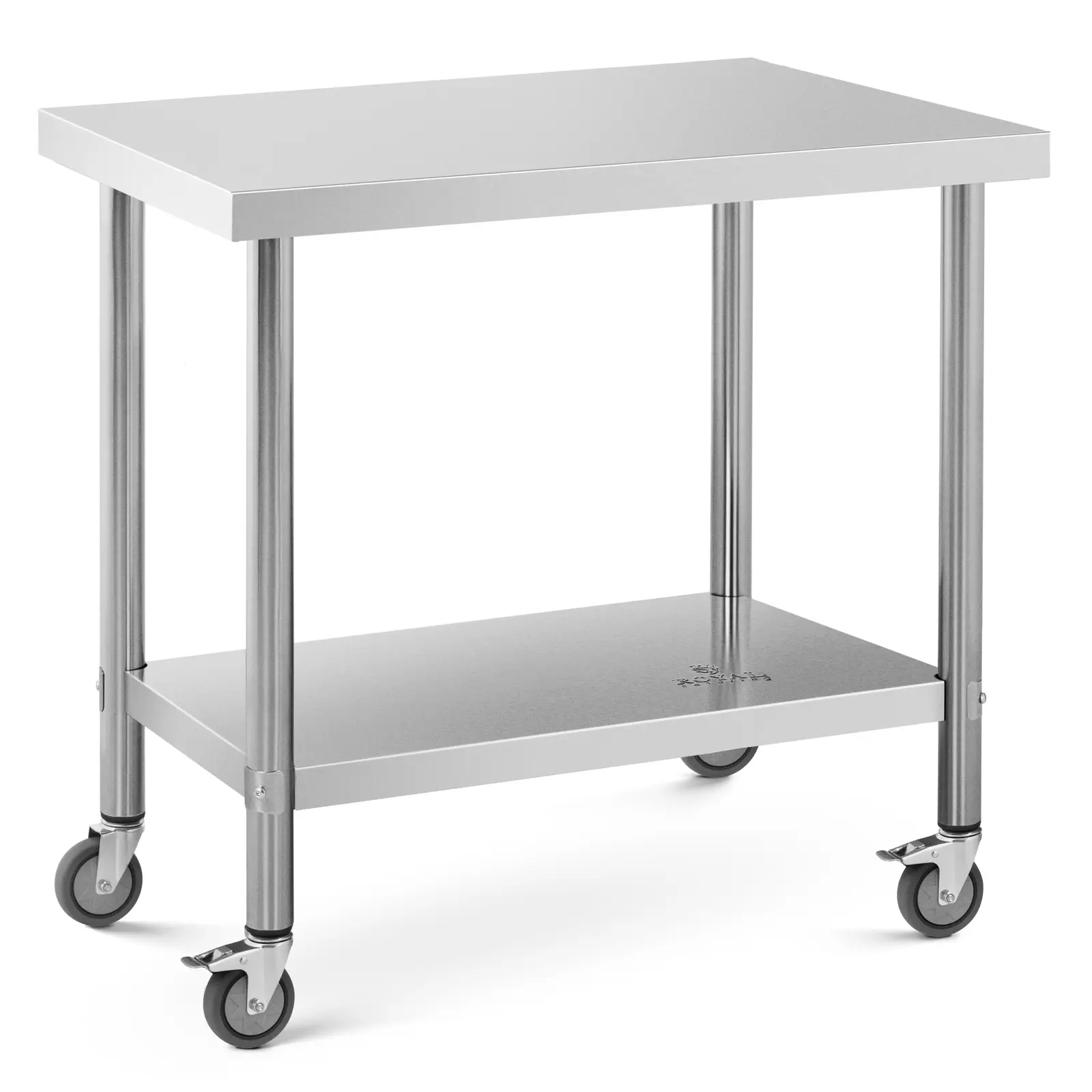 Edelstahltisch mit Rollen - PREMIUM - 60 x 90 cm - 145 kg - Royal Catering